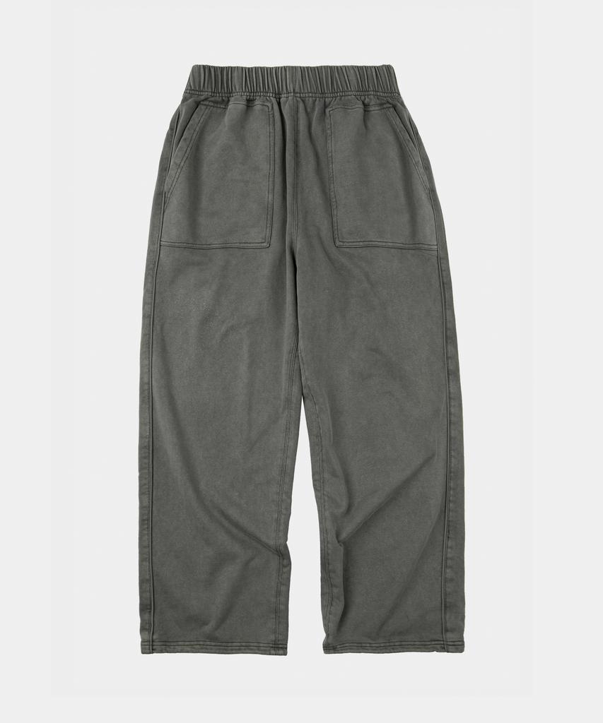 LETTERCOMO Heavy Cotton Garment Piping Wide Sweatpants Khaki Grey