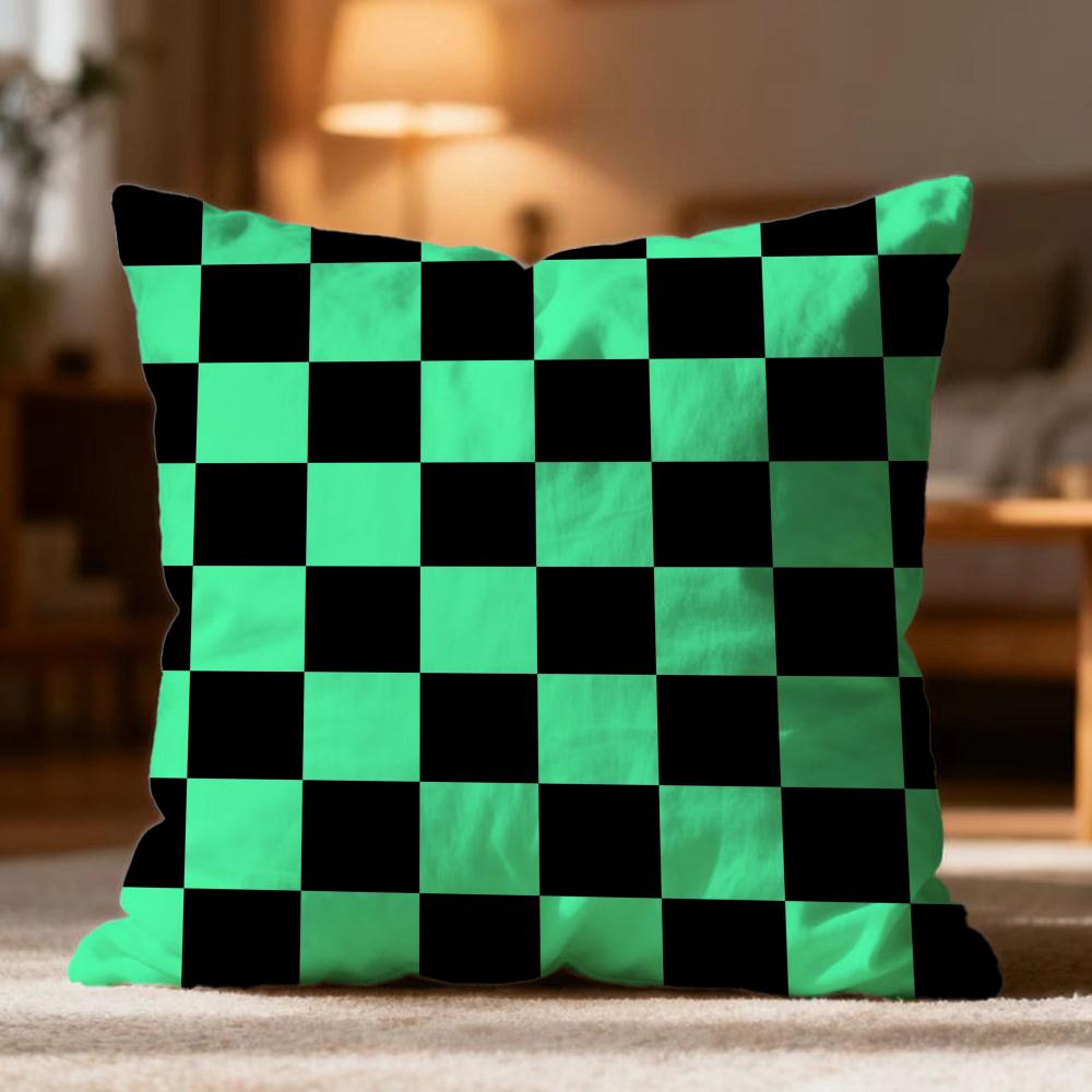 Hot Checkerboard Cushion Cover Soft Washable Pillow Case Multi-Scene For Couch Bed Travel Office Use