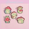 Adorable Cute Frog Mushroom Design Alloy Brooch Pin Perfect For Coats And Hats