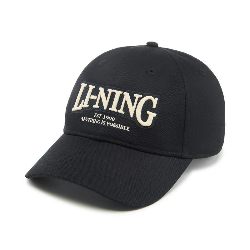 Li Ning Sports Life Collection Cotton Baseball Caps Unisex Black AMYV203-1 56-60cm