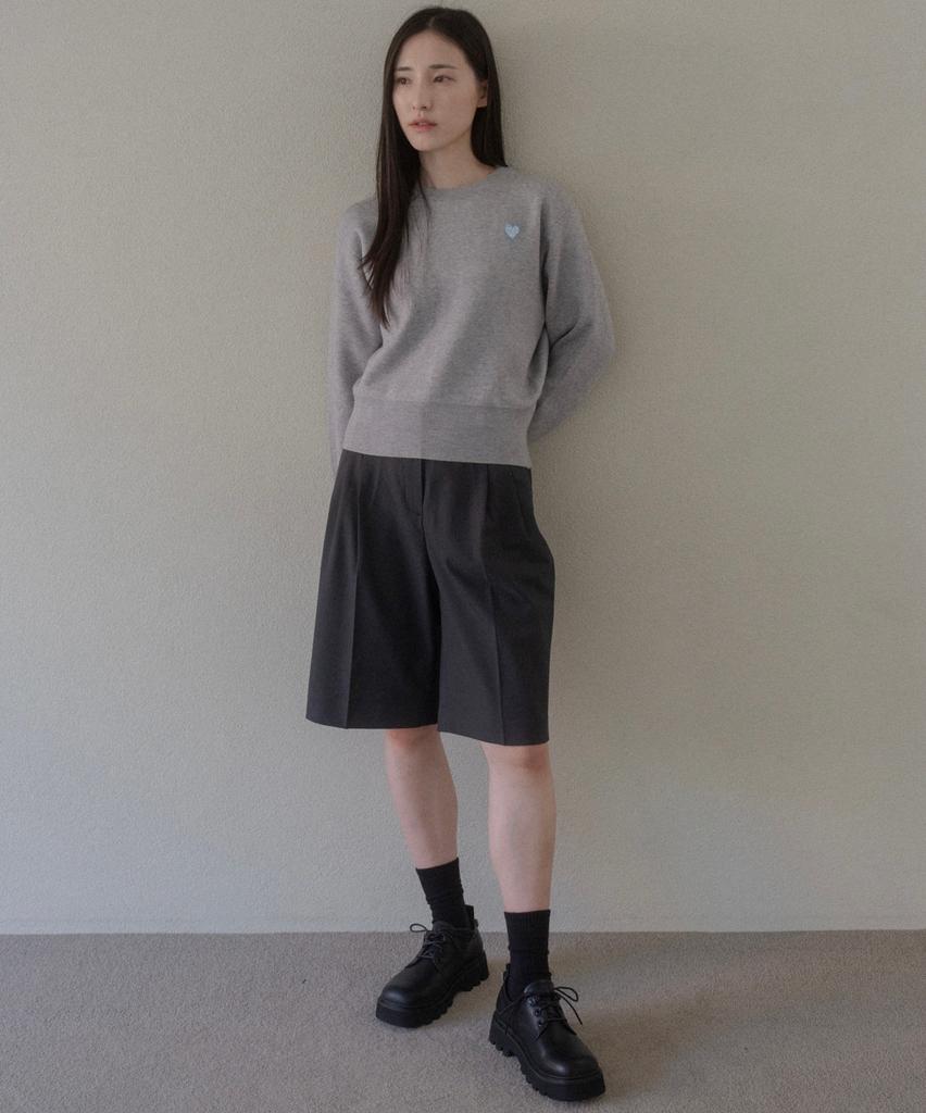Deomati Mati Soft Breeze Semi-Crop Round Knit (Wf) - Gray