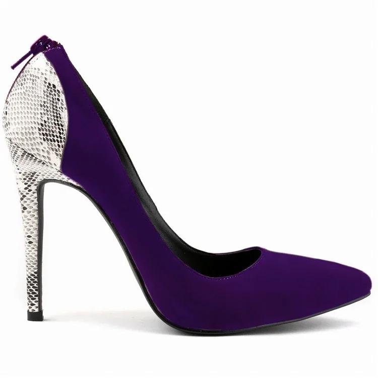 Nové dámské lodičky Sexy 11cm špičatá špička Vysoké podpatky Sametový hadí vzor Zip Dámské lodičky Černé Červené Párty Svatba Boty