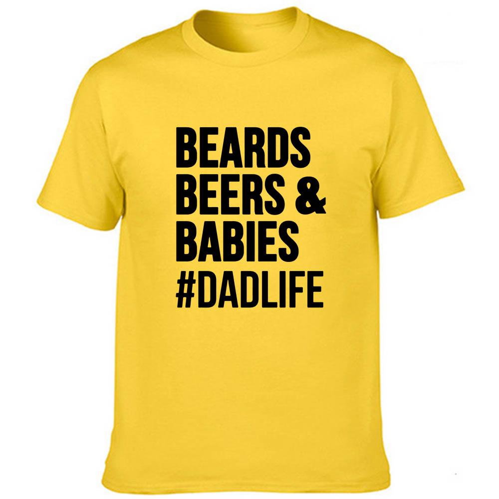 Beards Beers And Babies Letter Men T Shirt Dad Life Harajuku Short Sleeve Streetwear Tees Fashion