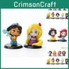 Niedliche Märchenprinzessin Auto Dekoration Figur Entzückende Q-Version Mulan Schneewittchen Kleine Meerjungfrau Elsa Sammlerstück Spielzeug 6cm PVC