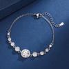 Simple Zircon Four-Piece Jewelry Set Premium Round Necklace Bracelet Earrings Ring Chic Minimalist Temperament