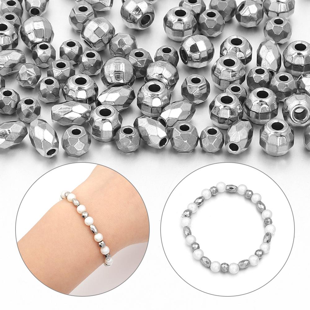 10pcs/lot Stainless Steel Spacer Beads Faceted Loose Corner Beads For DIY Handmade Bracelet Necklace Jewelry Making Accessories