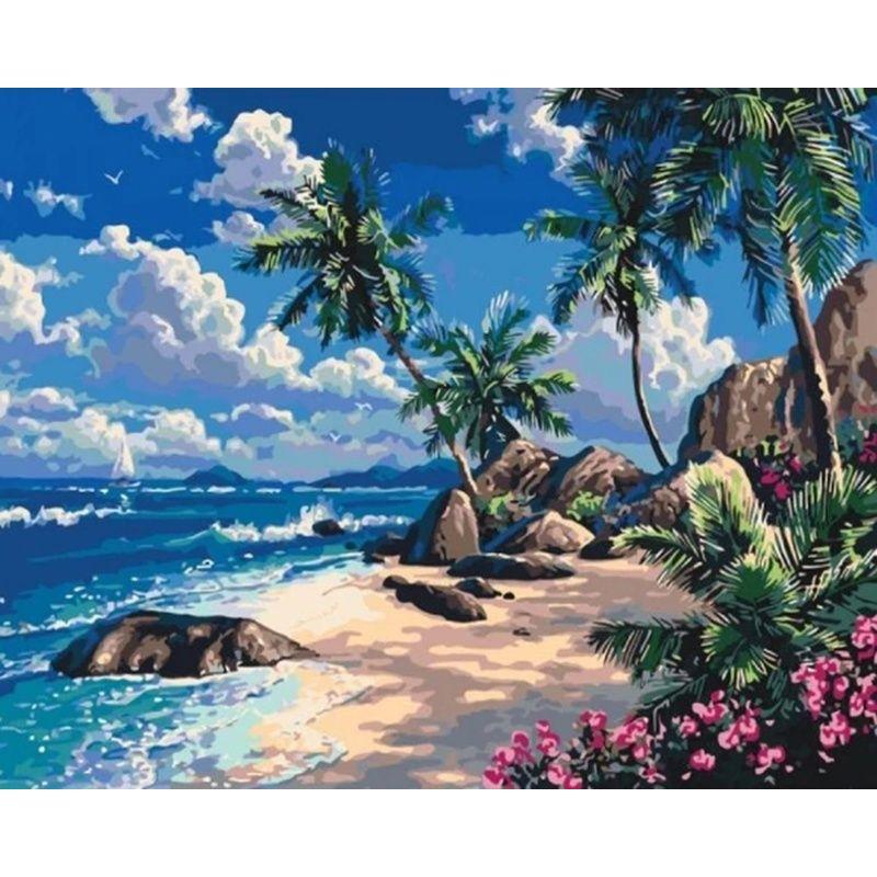 5D Diamond Painting Landscape Sunset Sea Cross Stitch Full Round Diamond Mosaic Home Decoration DIY Handmade