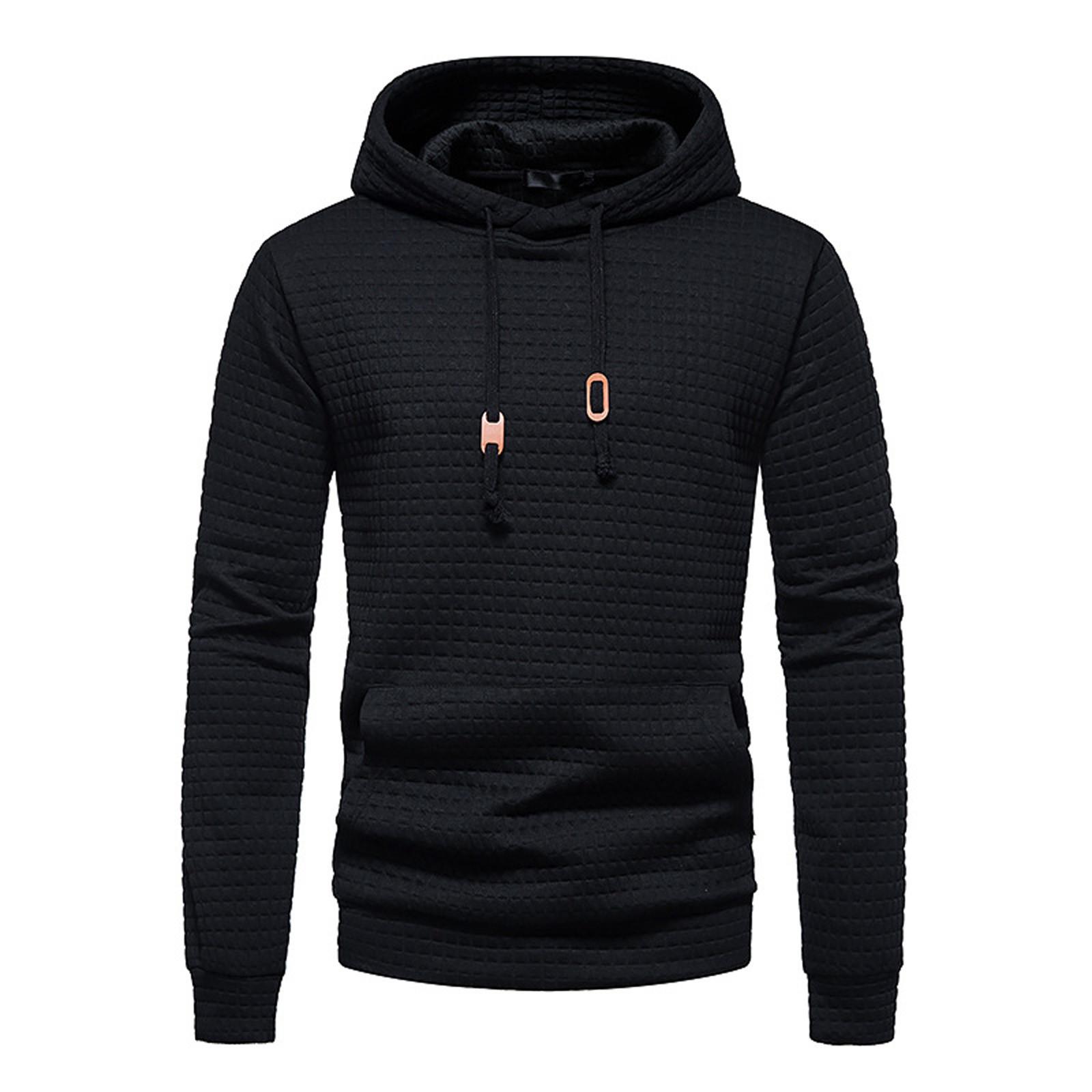 

Loose Sweater Men S Long Sleeve Hoodie Fashionable Men S Casual Pullover Hoodie XL чорний