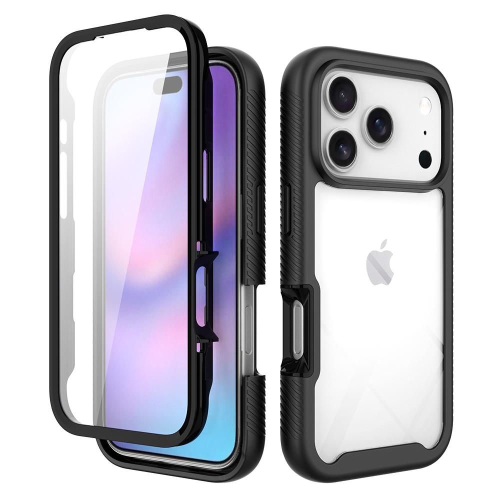 Clear Case for iPhone 17 Pro PC+TPU Phone Back Cover with PET Screen Film