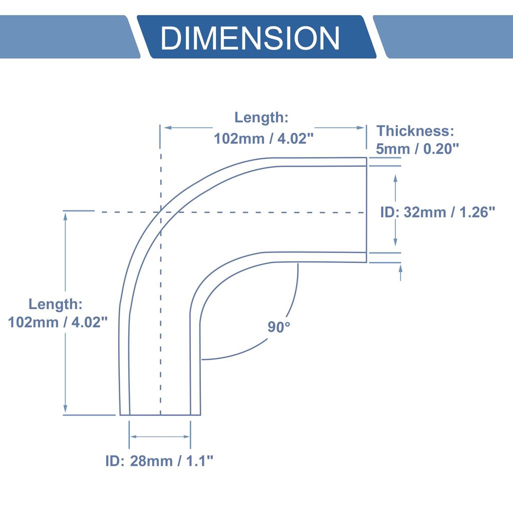 X AUTOHAUX Inner Diameter 1.1 - 1.3 inches (28 - 32 mm), Length 4.0