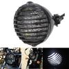 Motorcycle Finned Grill Led Headlight Lamp For Cafe Racer Bobber Chopper