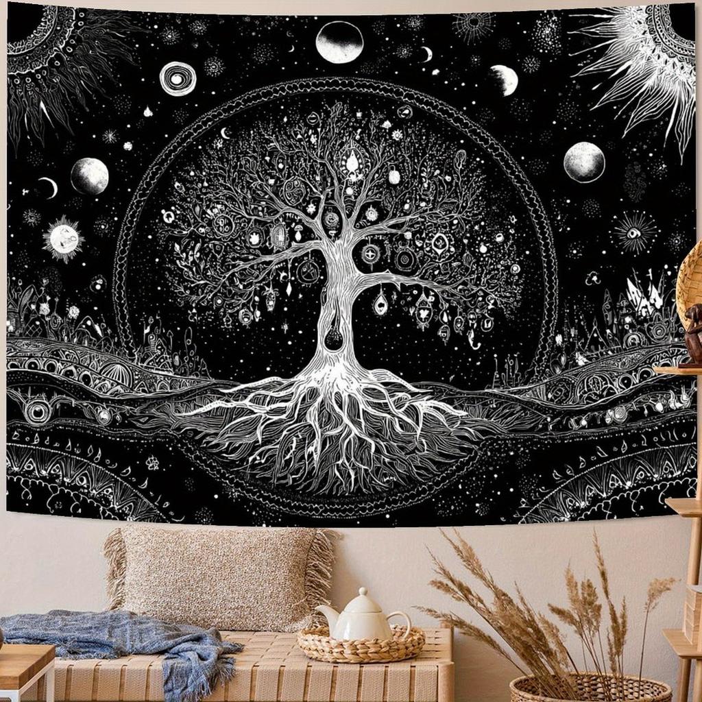 Tree of Life Tapestry Starry Sky Wall Tapestry, Vintage Tapestries for Bedroom Ceiling Tapestries Wall Hanging for Bedroom Living Room Wall Decor