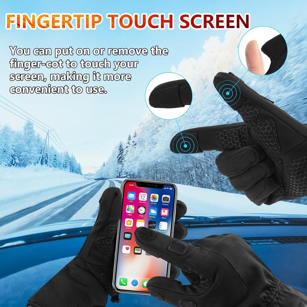 Heated Gloves Liner for Men Women Rechargeable Touchscreen Thermal Arthritis Gloves for Running Cycling Driving Ski Snowboarding
