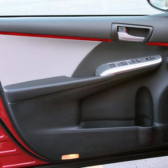 12 Stück Für Toyota Camry Rot Kohlefaser Innen Türverkleidung Abdeckung Zierleiste