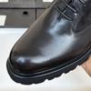 Oxford kožené boty Pánské společenské kožené prodyšné silná podrážka zvyšující výšku oblek ženich svatební boty pánské kožené boty high-end