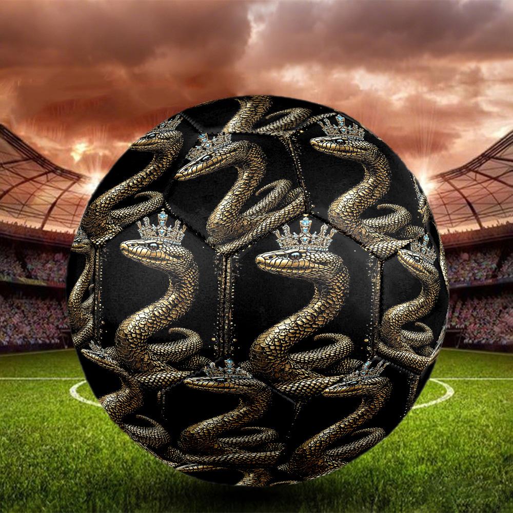 Snake and Skull Indoor Soccer Ball Size 5 Colorful All Ages Machine Stitched PVC Competition Ready Durable High-Bounce
