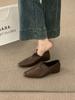 Retro British Style Square Head Small Leather Shoes Are Versatile, Commuting Is Not Tiring, Low-heeled Loafers, Lazy People Pedal Single Shoes.