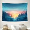 Nature Mountain Tapestry Forest Landscape Wall Hanging Woodland Scenery Home Decor Room Aesthetic Vibe Room Divider Backdrop Art