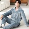 Men's Winter Coral Fleece Pajamas - Thickened Flannel, Outdoor-Friendly, One-Piece.