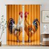 2 Pcs   Filtering Curtains (excluding Rods   Non-movable   Without Batteries) Chicken-Themed for Use In Bedrooms and Living Rooms
