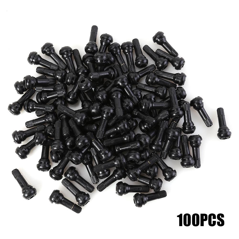 1-2 Set TR413 Valve Stems For Car Motorcycle Rubber Copper Snap In Short Black Rubber Valve Stems