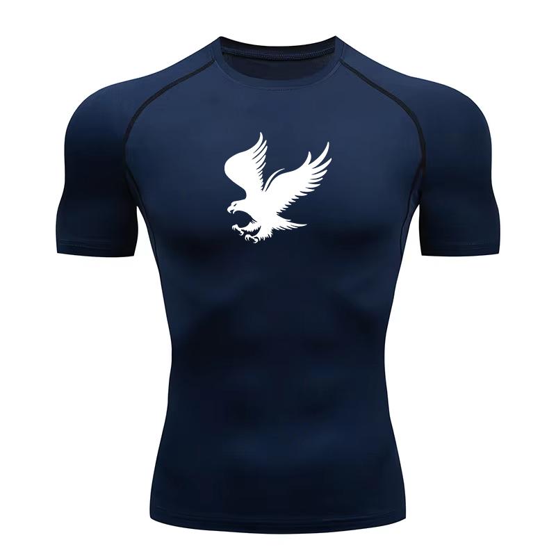 Men s Casual Sports Compression Quick Dry Fitted Gym Running Tee - Breathable Fashion Print Short Sleeve RL000297 S