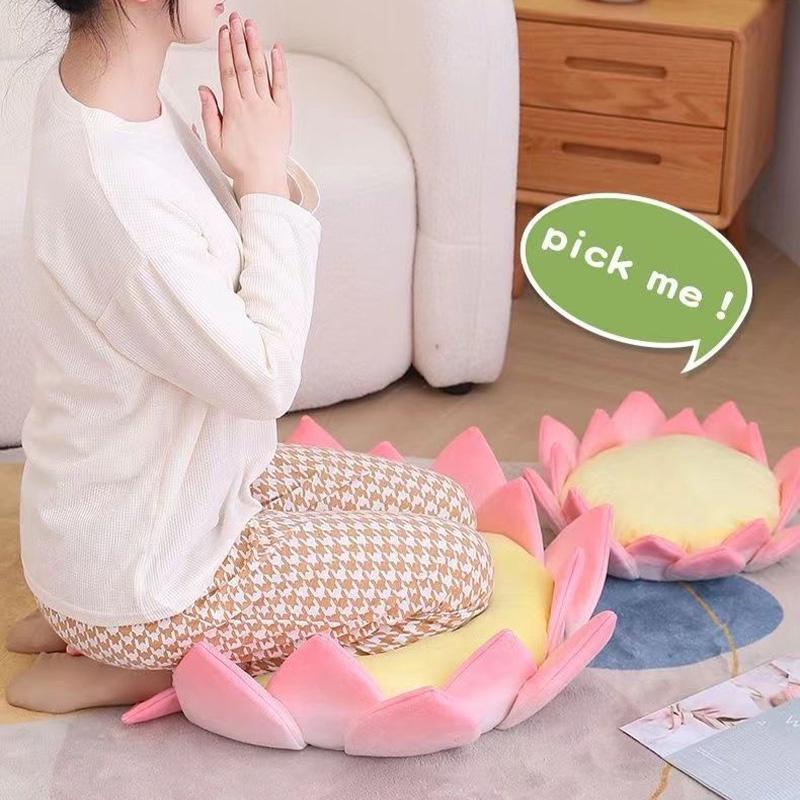 Cuscino Peluche Fiore di Loto Per Buona Fortuna e Comfort