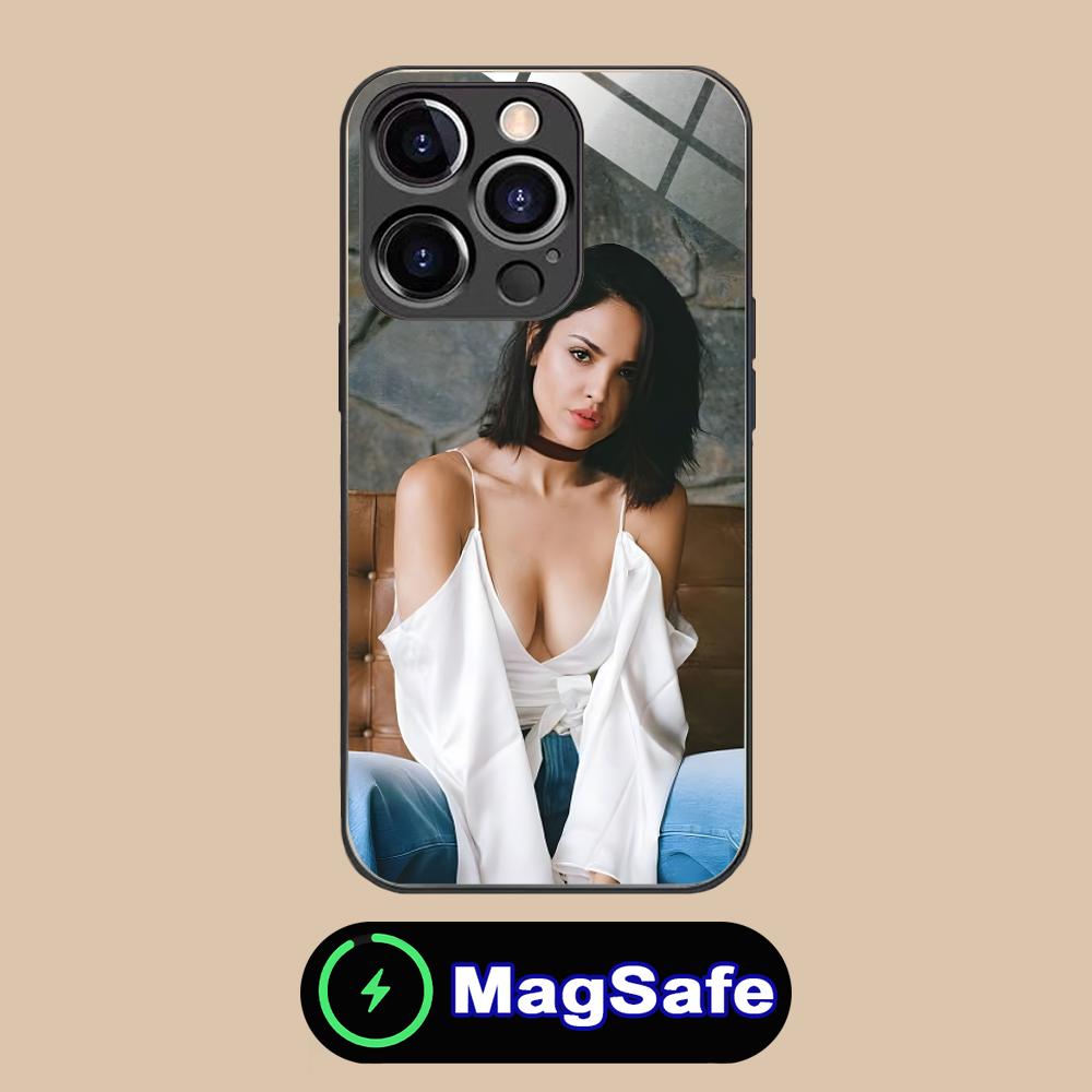

Fashion Eiza Gonzalez Glass MagSafe Mobile Phone Case for iPhone 17 16 15 14 13 12 11 Air Pro Max Plus Mini Colorful Cover iPhone 11 Pro Max