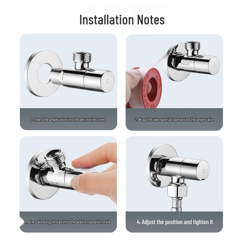 OULIN Brass Hot & Cold Angle Shut-off Valve (2-Pack)