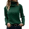 Women S Vintage Solid Color High Neck Long Sleeve Pullover Knit Sweater