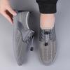 Italian Brand Breathable Mesh Casual Shoes Hollowed Out Lightweight Men's Work Shoes Trendy New Men's Business Shoes Versatile