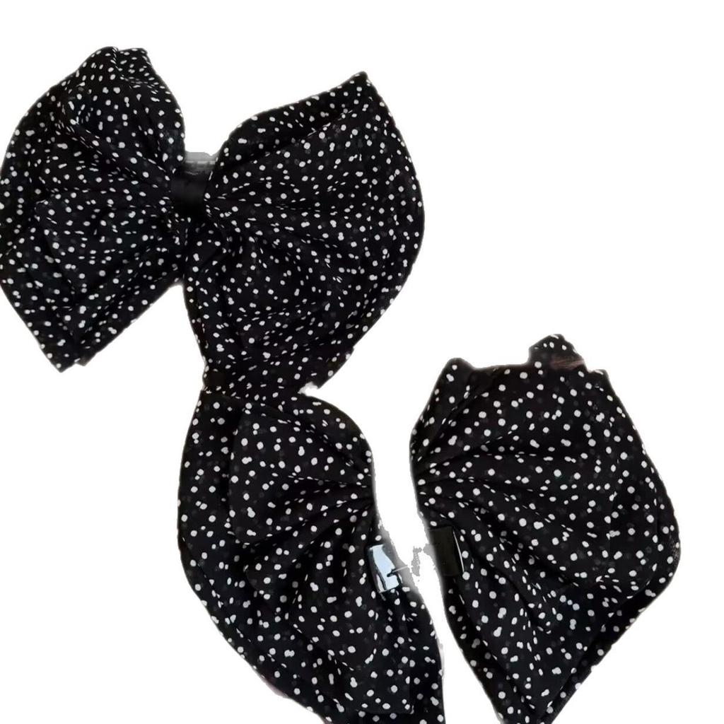 Exquisite Polka Dot Chiffon Bow Hair Clip - Versatile & Elegant