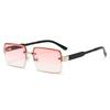 Korean Fashion Aviator Sunglasses For Men And Women Metal Small Square Frame Gradient Lens Shades Glasses Outdoor UV Resistance