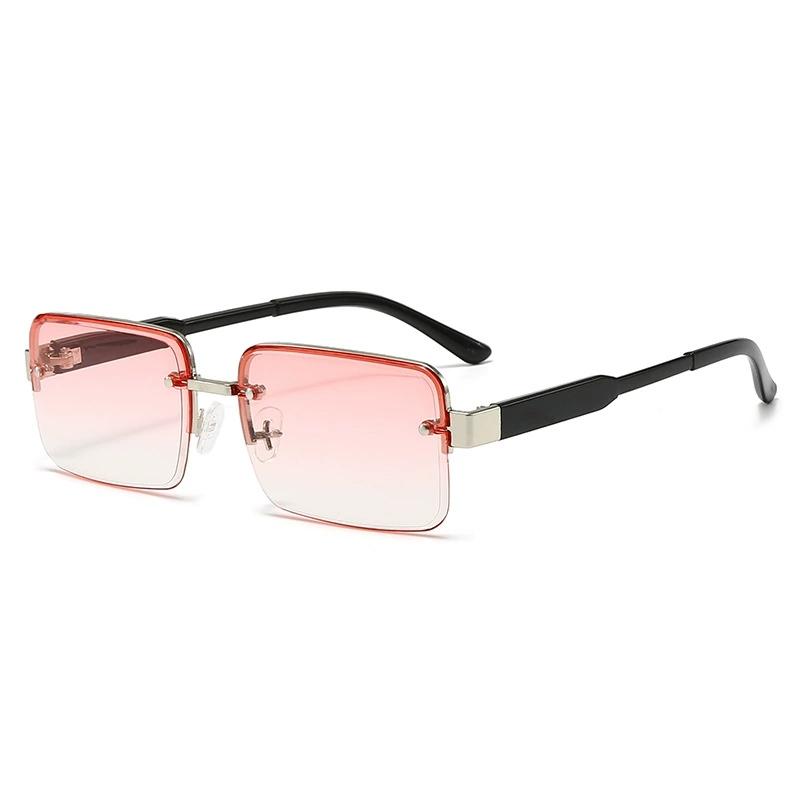 Korean Fashion Aviator Sunglasses For Men And Women Metal Small Square Frame Gradient Lens Shades Glasses Outdoor UV Resistance