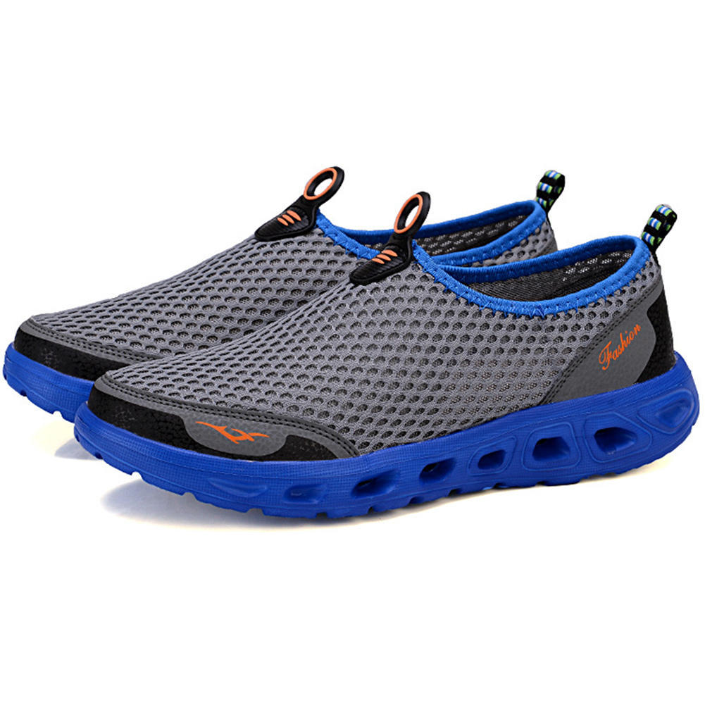 

Пара обуви Дышащие летние сетчатые кроссовки для бега Повседневная спортивная обувь на плоской подошве для мужчин и женщин 45 темно-серого