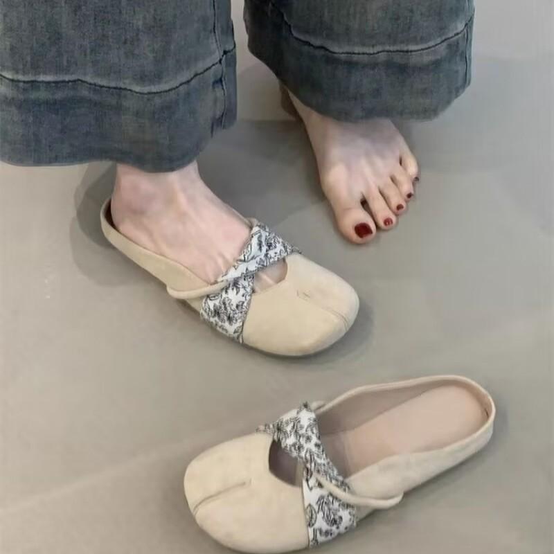 Thick-soled inner heightening bag head half slippers women's summer wear new Mary Jane single shoes sandals