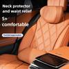 Car Neck Pillow Set Leather Soft Memory Foam Car Headrest Car Lumbar Pillow Seat Accessories Auto Lumbar Support and Neck Pillow