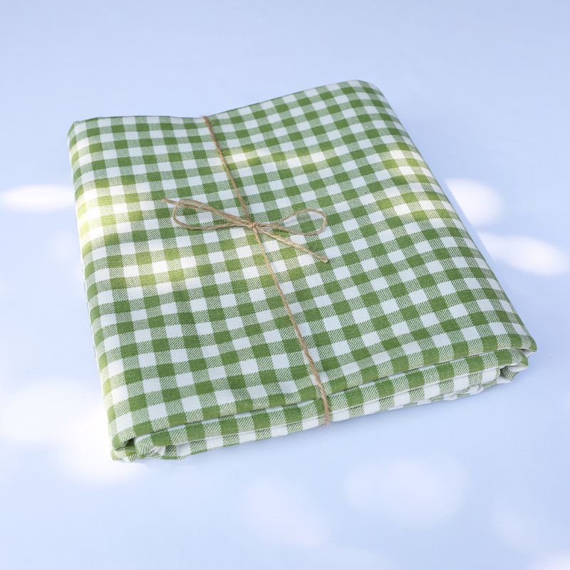 

Minimalist Japanese Style Ins Cotton Linen Tablecloth Plaid Dining Table Tea Table Cloth Cover Tablecloth Art Light Luxury Bedroom Study Desk Cotton and linen-green lattice 70 * 70cm
