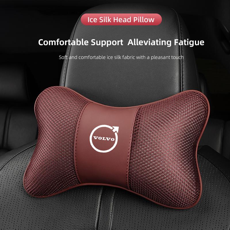 Car Seat Headrest Ice Silk Neck Pillow For Volvo XC60 V60 XC40 XC90 S60 C30 V70 AWD S90 Car Interior Removable Washable Headrest