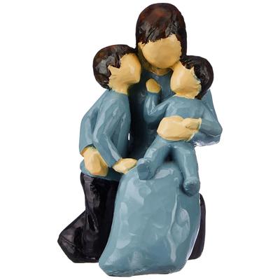 Beautiful Hand-Painted Medium-Size Resin Mother and Child Statue (Pack of 1, Multicolor)