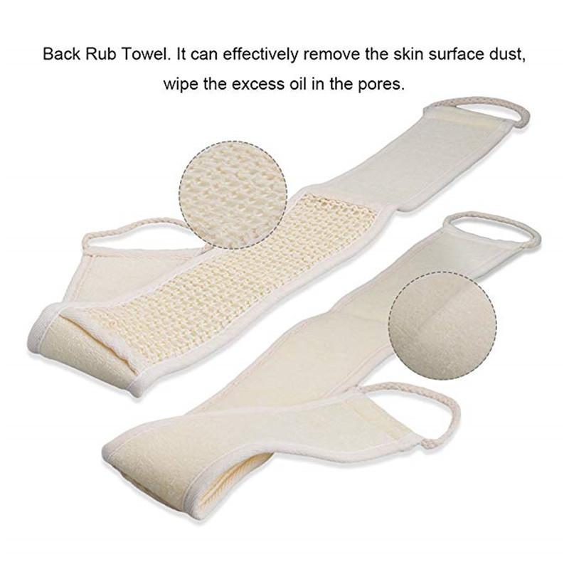 3pcs Exfoliating Scrubber Strap Bath Towel Dual-Sided Soft Microfiber Terry Cloth Bath Sponge For Shower Spa Body Skin Cleansing Tool Body Massage