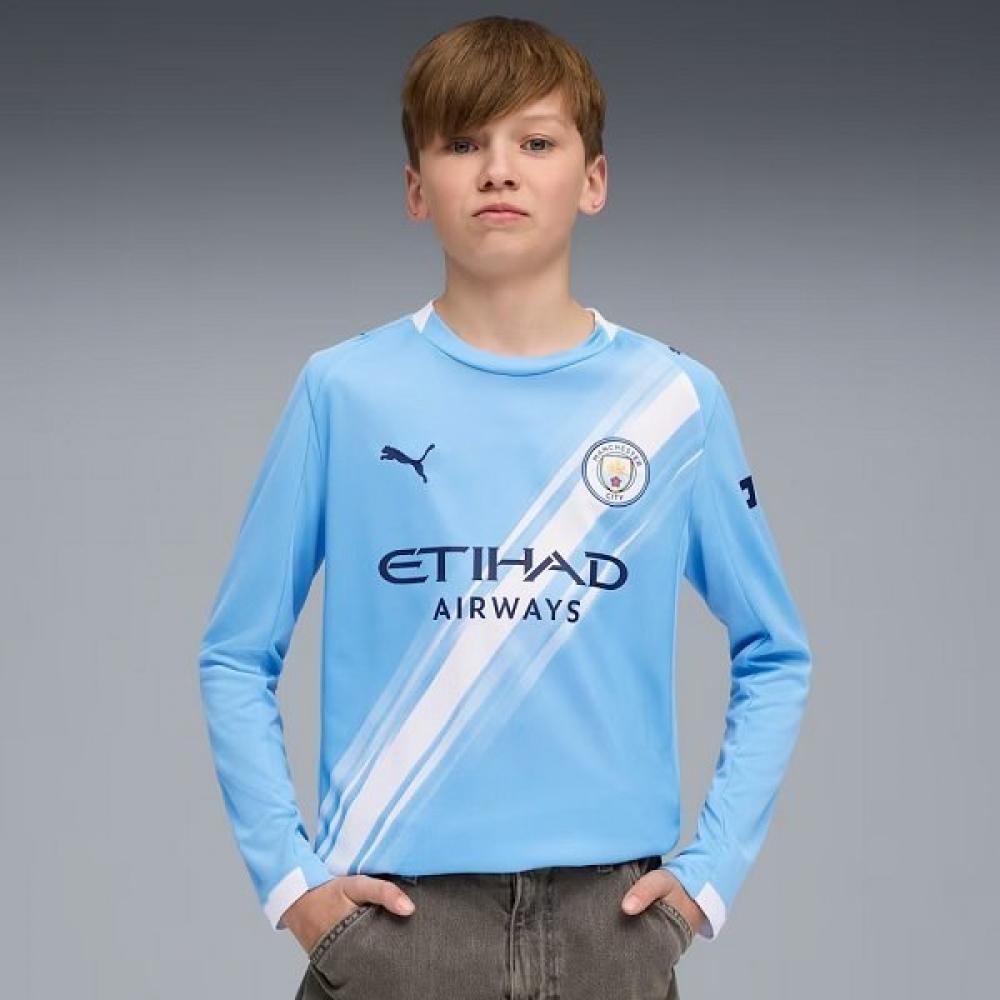 Puma Man City 25 26 Season Home Jersey Junior Long Sleeve Jersey 780341 01 Mcfc Home Jersey Replica Ls Jr