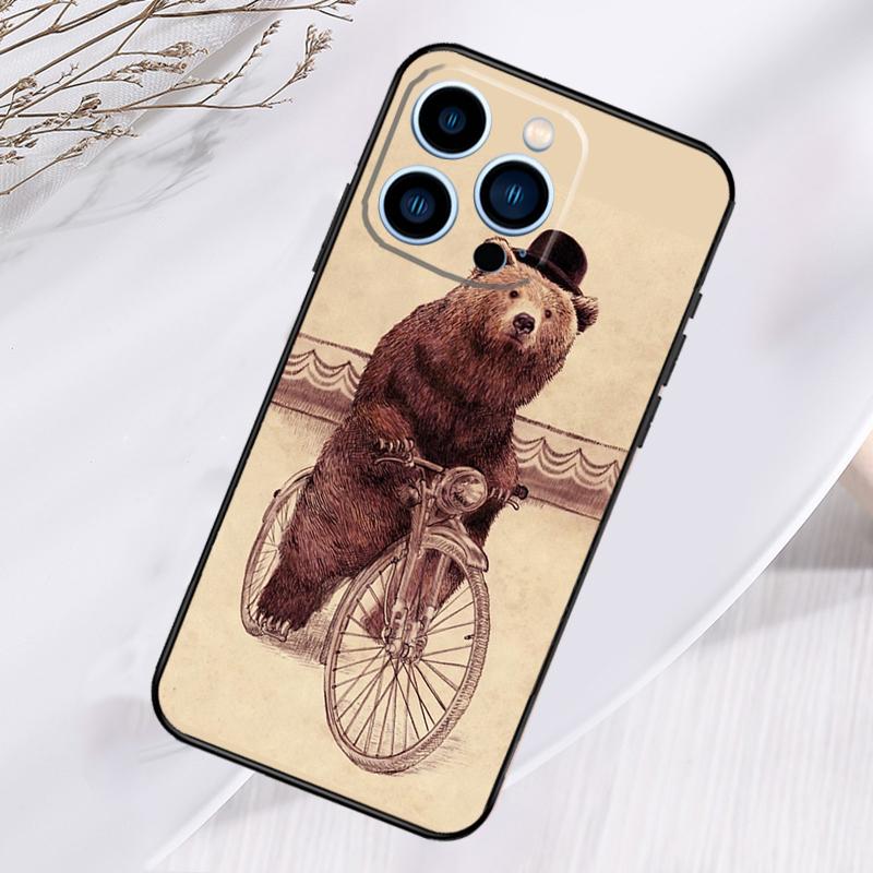 Cartoon Grizzly Bear Phone Case For iPhone 17 Air 16 15 14 13 11 12 Pro Max Plus 12 13 Mini 16e 17 Pro Max Cover