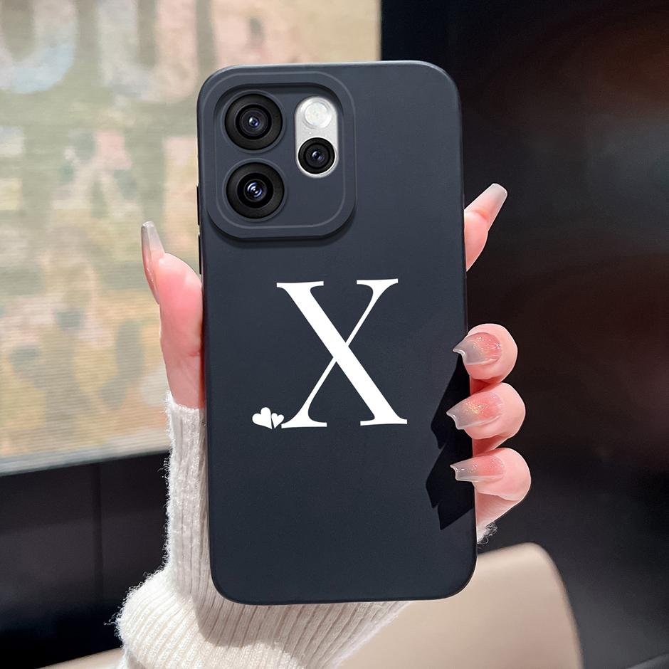 For Oppo Reno15 F Pro Case Simplicity Heart 26 Letters Shockproof Soft Liquid Silicone Cover For OppoReno15 15Pro Reno15F Fundas