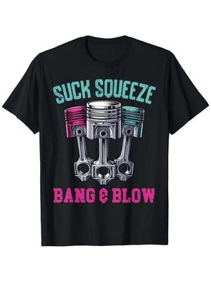 100 Cotton Car EnthusiastSuction Squeeze Explosion Graphic Design Oneck Short Sleeve Casual Printed Mens Tshirt