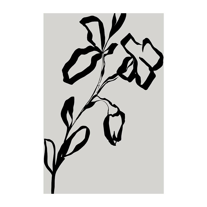 Schwarz und Weiß Abstrakte Blume Poster Druck Leinwand Malerei Moderne Minimal Wand Kunst Bilder für Wohnzimmer Home Decor Cuadros