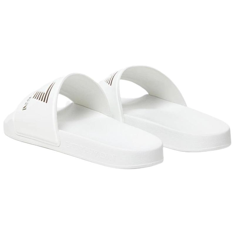 EMPORIO ARMANI EA7 Trendy Flat Silent Slide Slippers Unisex White 7X000108AF15118MZ095