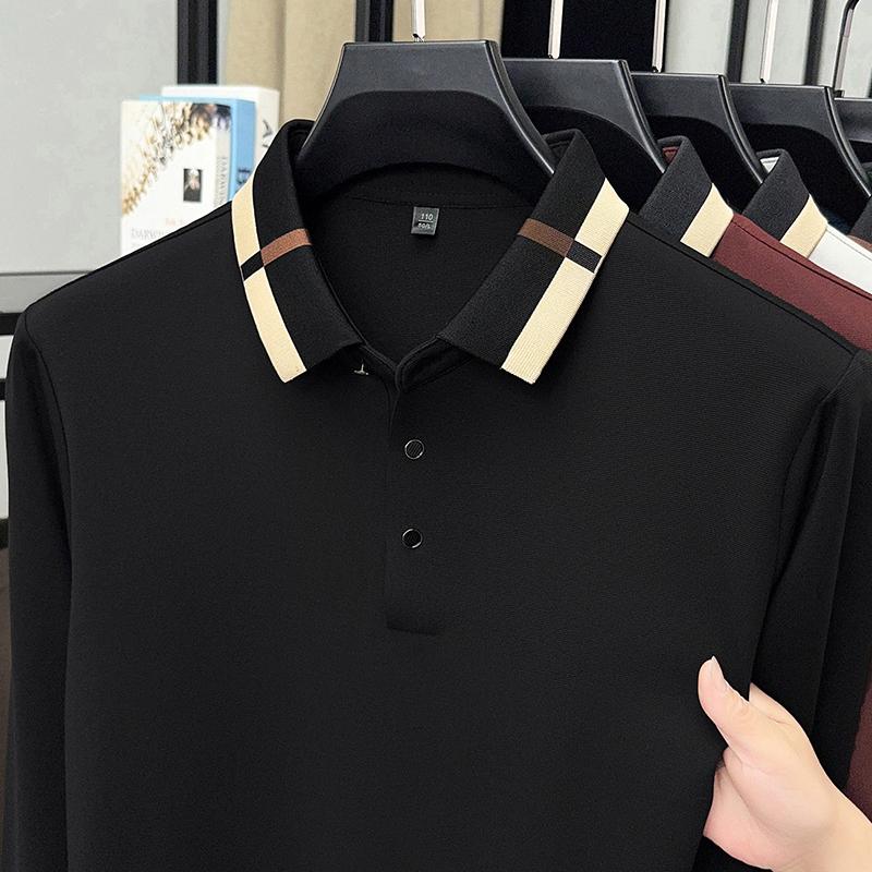 Spring And Autumn Polo Shirt Long Sleeve Men'S T-Shirt Collar Spring And Autumn 2025 New Top