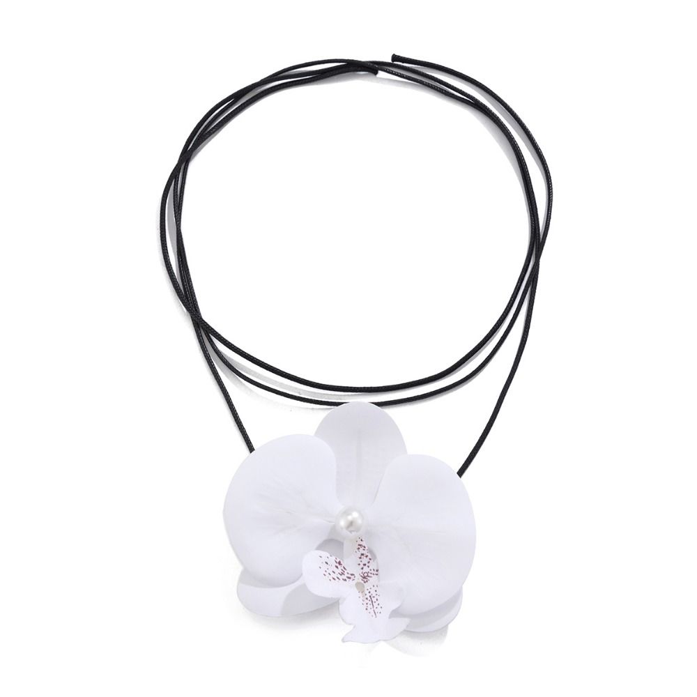 Pearl Phalaenopsis Flower Necklace Colorful Korean Style Choker Photograph