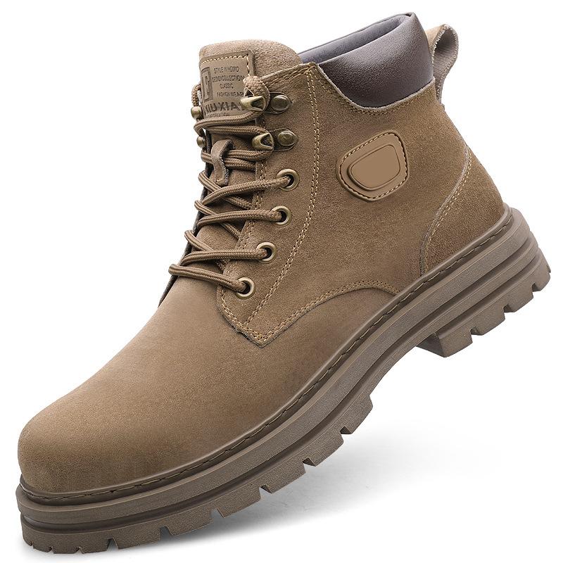 Desert Boots Heighten The First Layer Pigskin Martin Boots Internet Celebrity Thick-Soled Tooling Rhubarb Boots British Style Retro Short Boots